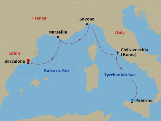 Itinerary map