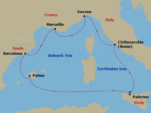 Itinerary map