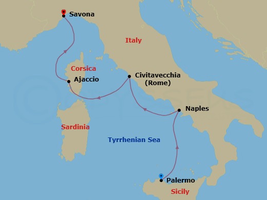 Itinerary map