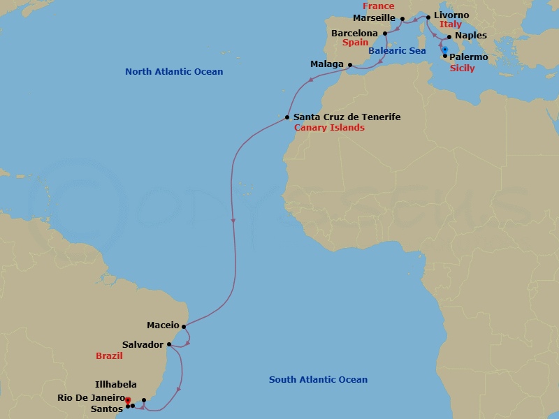 Itinerary map