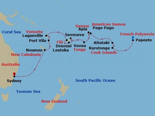 Itinerary map