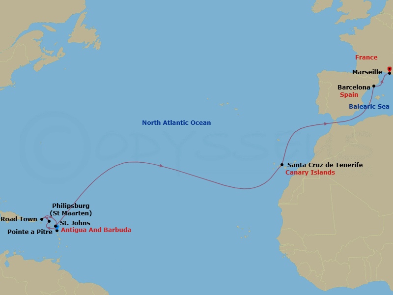 Itinerary map
