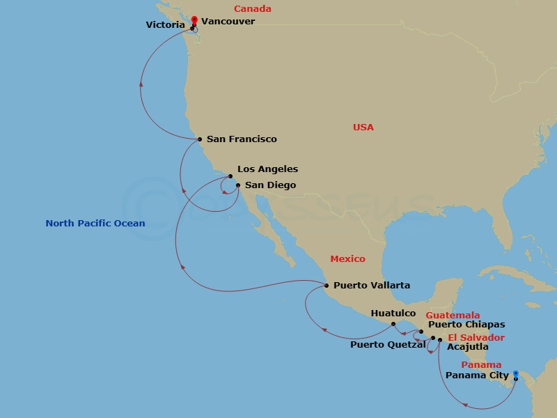 Itinerary map