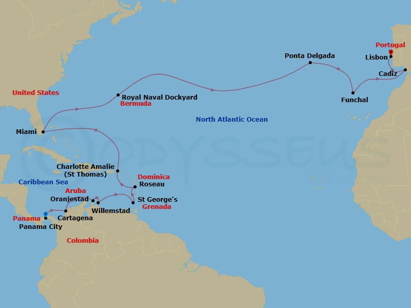 Itinerary map