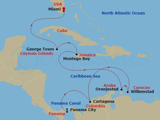 Itinerary map