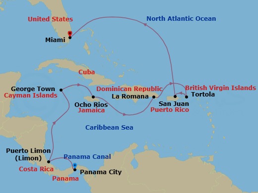 Itinerary map