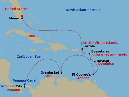 Itinerary map
