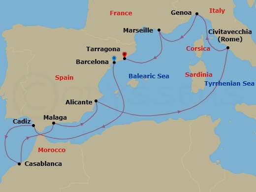 Itinerary map