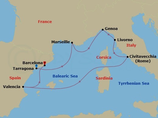 Itinerary map