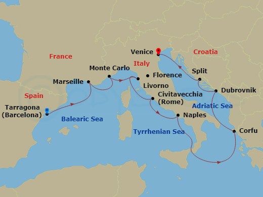 Itinerary map
