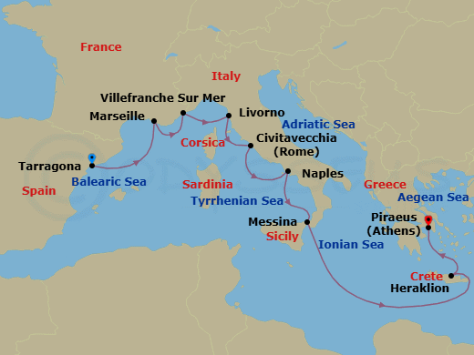 Itinerary map