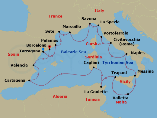 Itinerary map