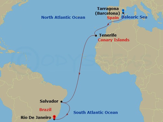 Itinerary map