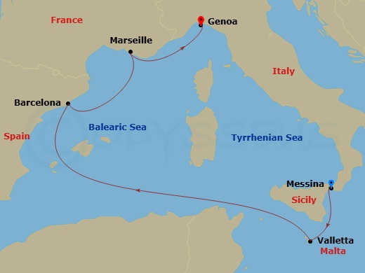 Itinerary map