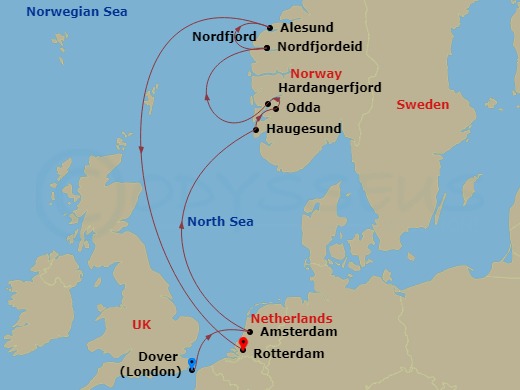 Itinerary map