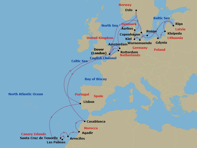 Itinerary map