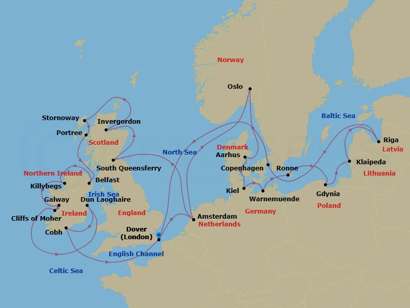 Itinerary map