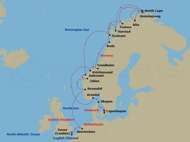 Itinerary map