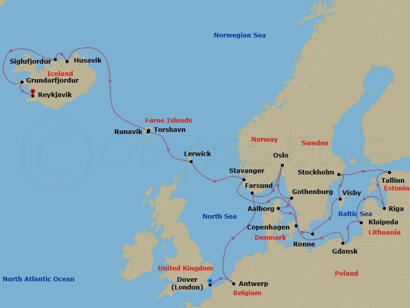 Itinerary map