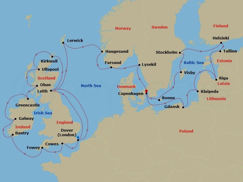 Itinerary map
