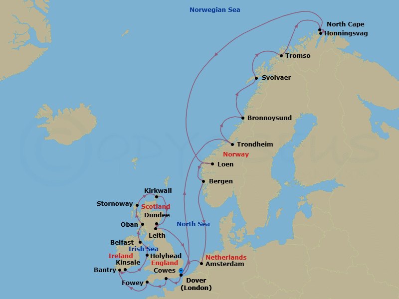 Itinerary map