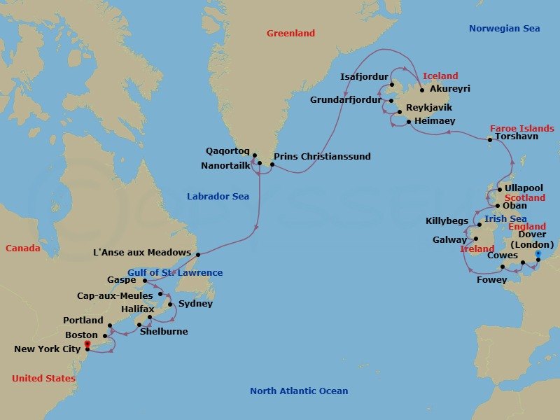 Itinerary map
