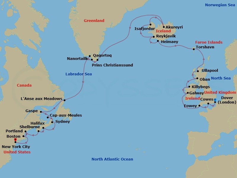 Itinerary map