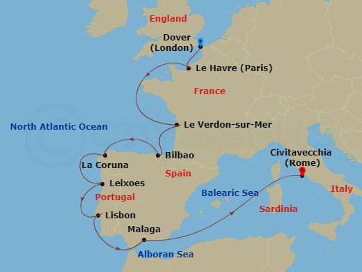 Itinerary map