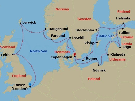 Itinerary map