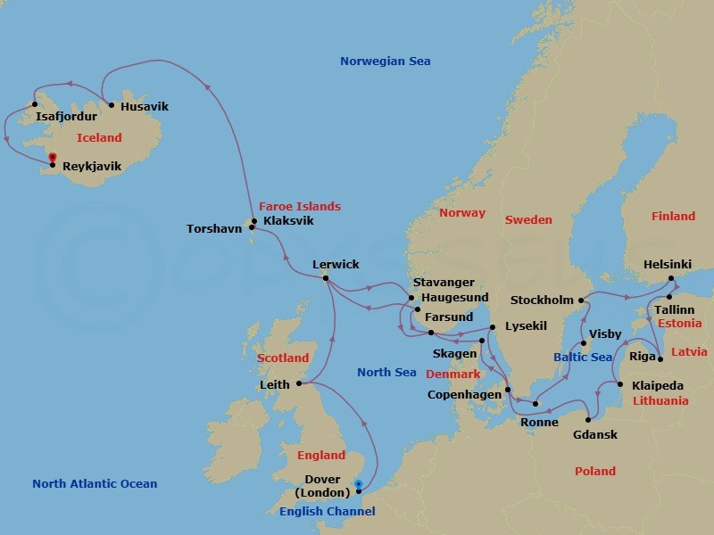 Itinerary map