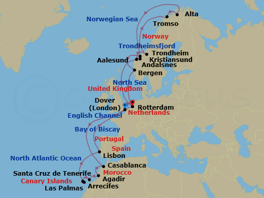 Itinerary map