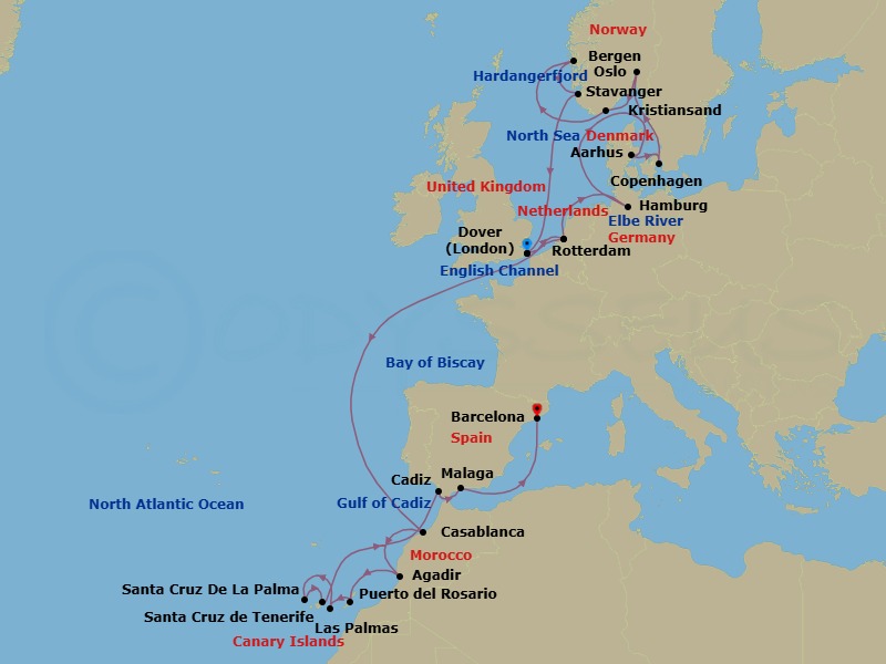 Itinerary map
