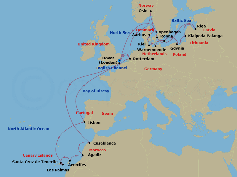 Itinerary map