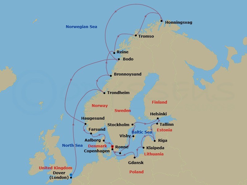 Itinerary map