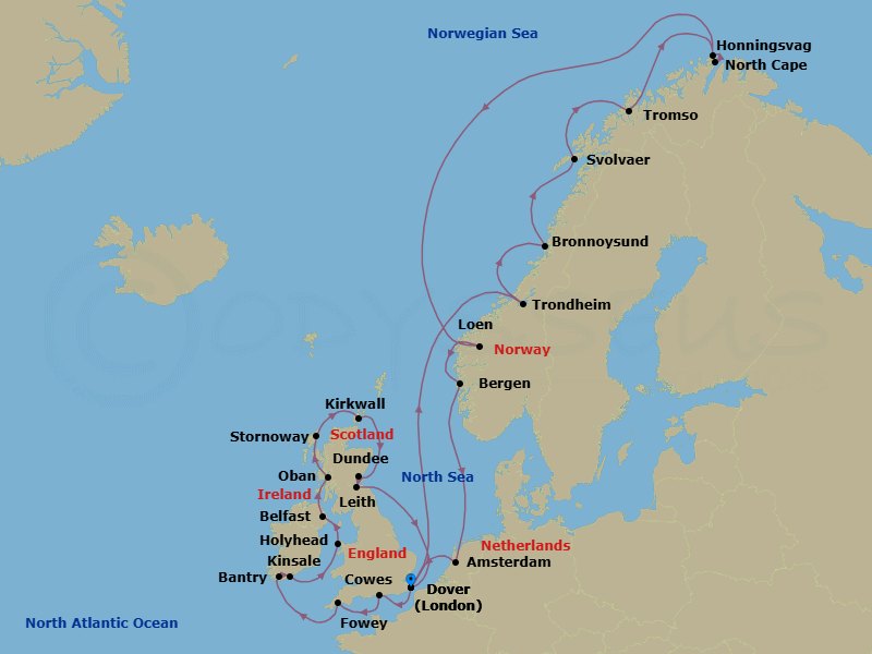 Itinerary map