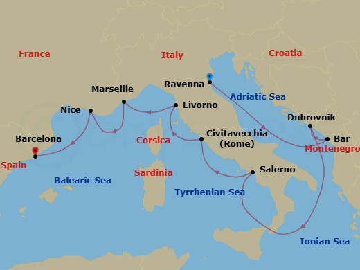 Itinerary map