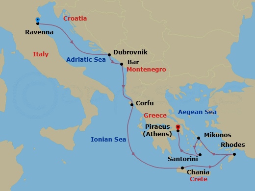 Itinerary map