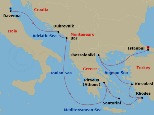 Itinerary map