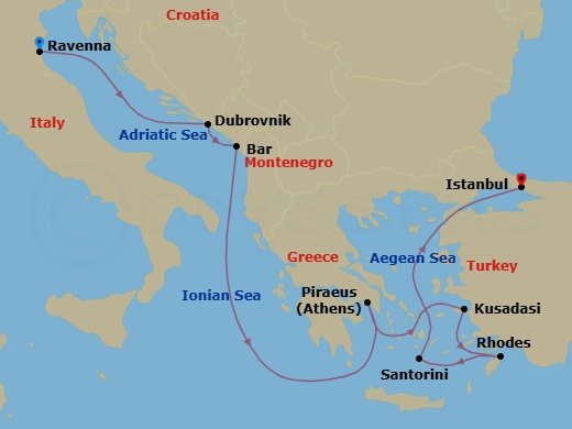 Itinerary map