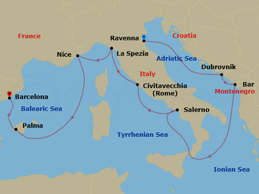 Itinerary map