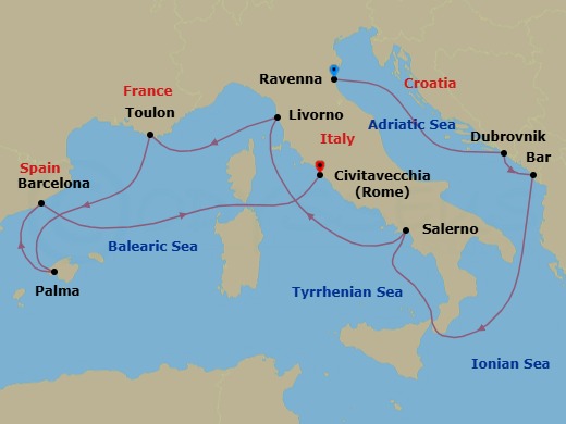 Itinerary map
