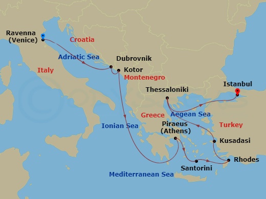 Itinerary map