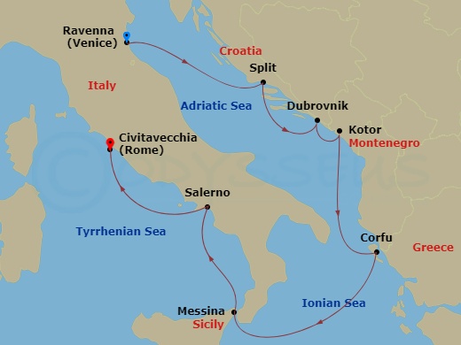 Itinerary map