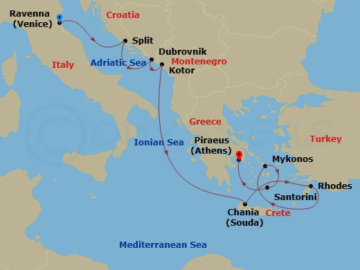 Itinerary map