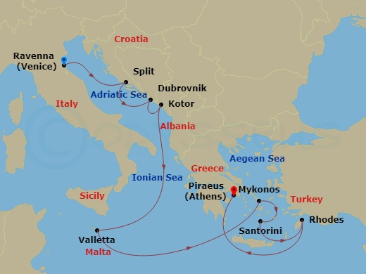 Itinerary map