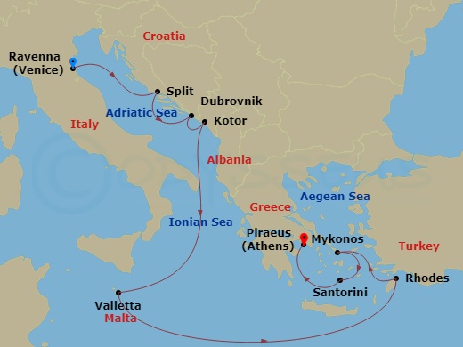 Itinerary map