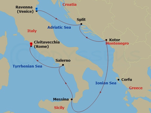 Itinerary map