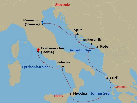 Itinerary map