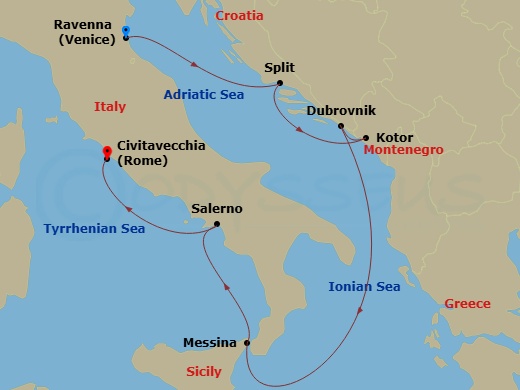 Itinerary map