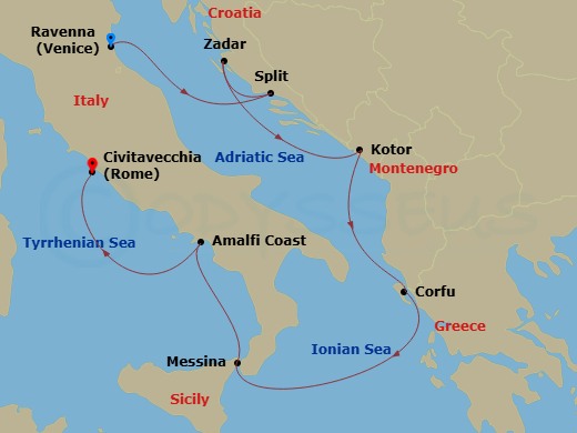 Itinerary map